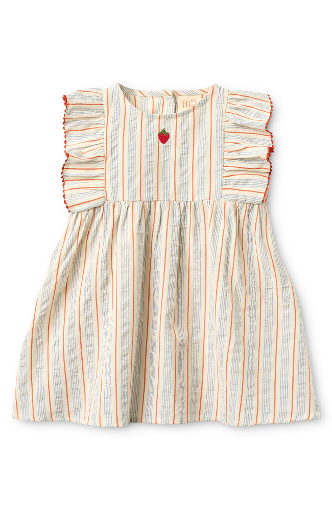 Robin Dress - Blue-tangerine Stripe