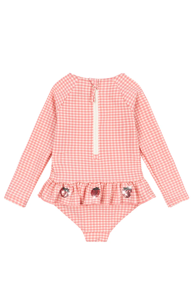 Etta Long Sleeve Swimsuit - Geranium Pink