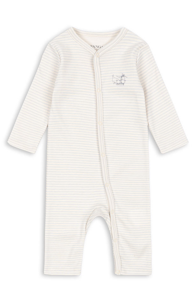 Fio Onesie - Tea Stripe Gray Dawn Fanga Fontana onesie