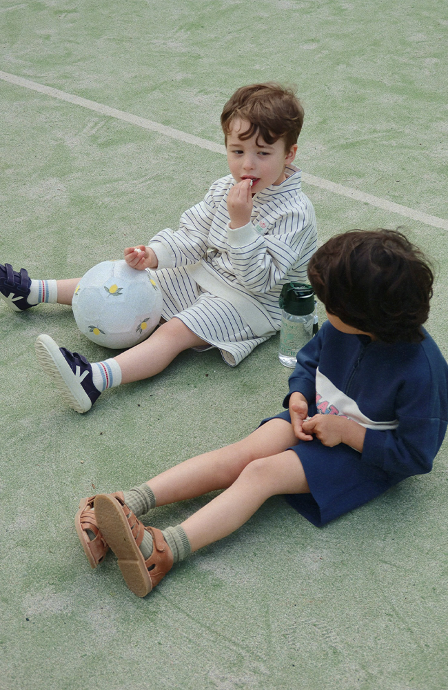 Lou Half Zip Sweatshirt - Flintstone Stripe