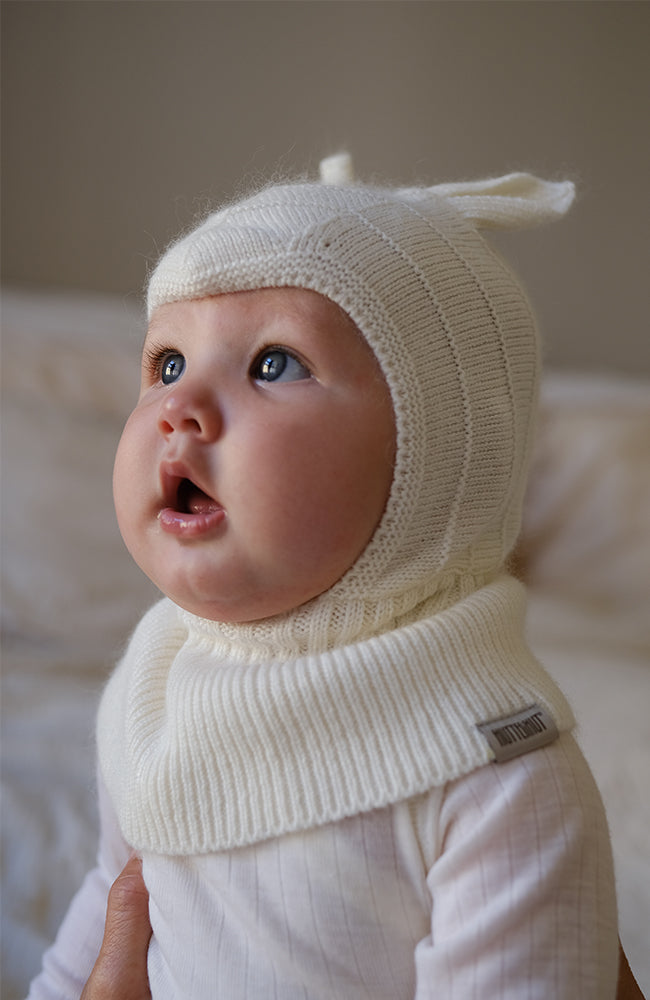 Balaclava Ears Wool Knit - Off-white