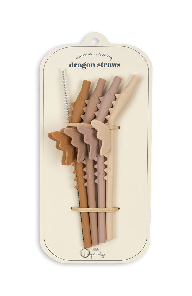 4-pack Silicone Sip Straw Dragon - Blush Mix Konges Slöjd Äta & dricka