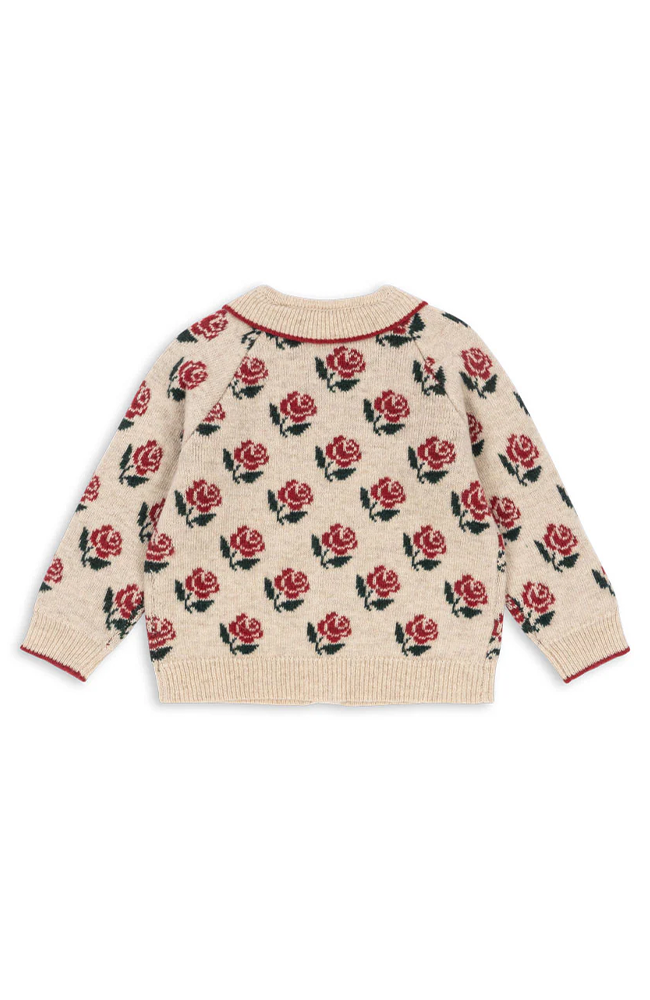 Belou Knit Collar Cardigan - Strawberry
