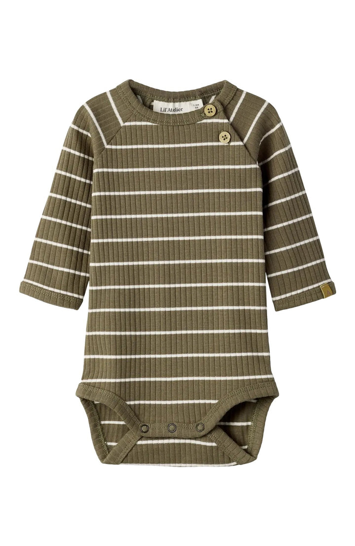 Kail Långärmad Body - Shitake Stripe