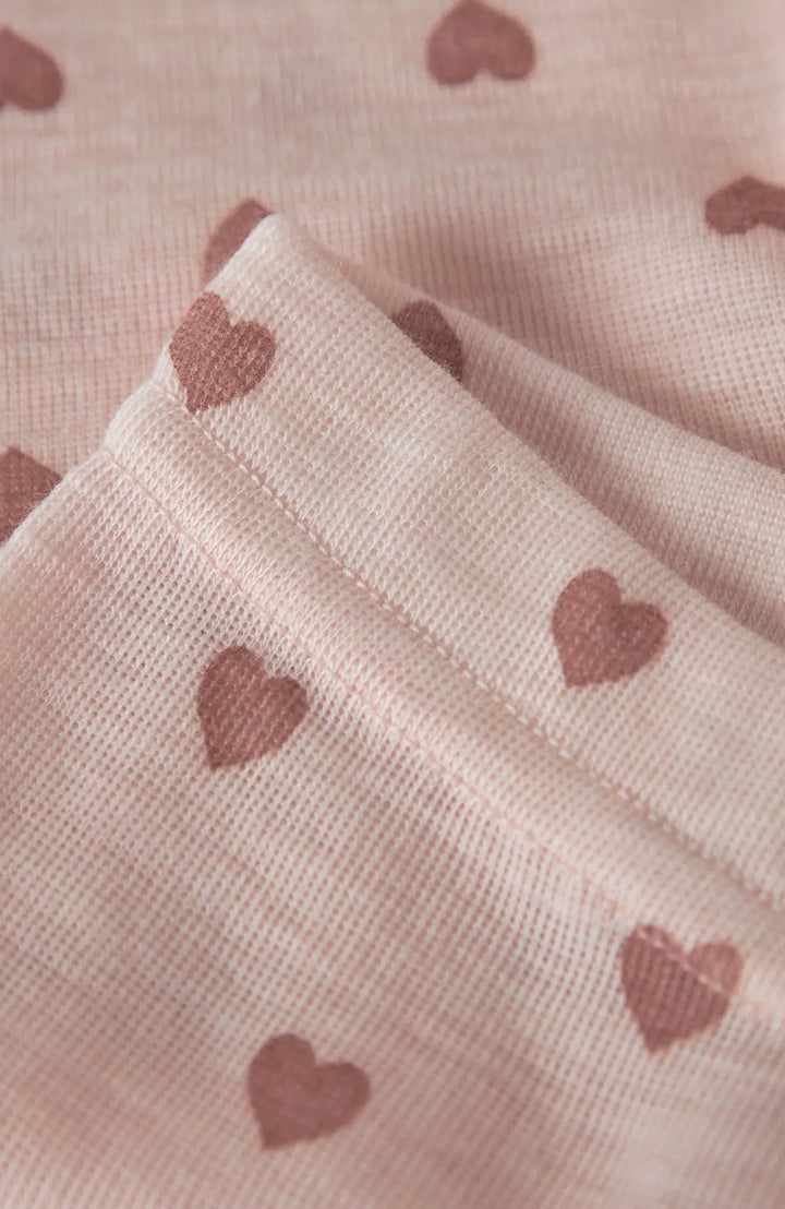 Noel Nia babyleggings i ull - Morganite Heart - detalj 2
