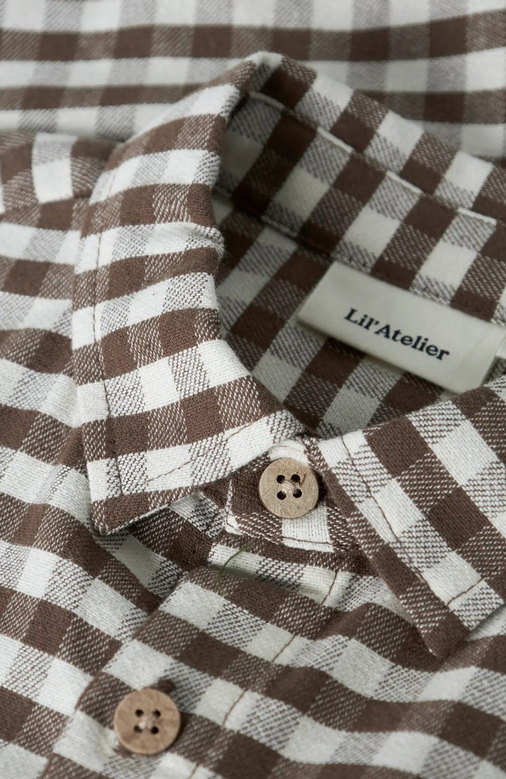 Noki flanellskjorta - Teak - detalj 2