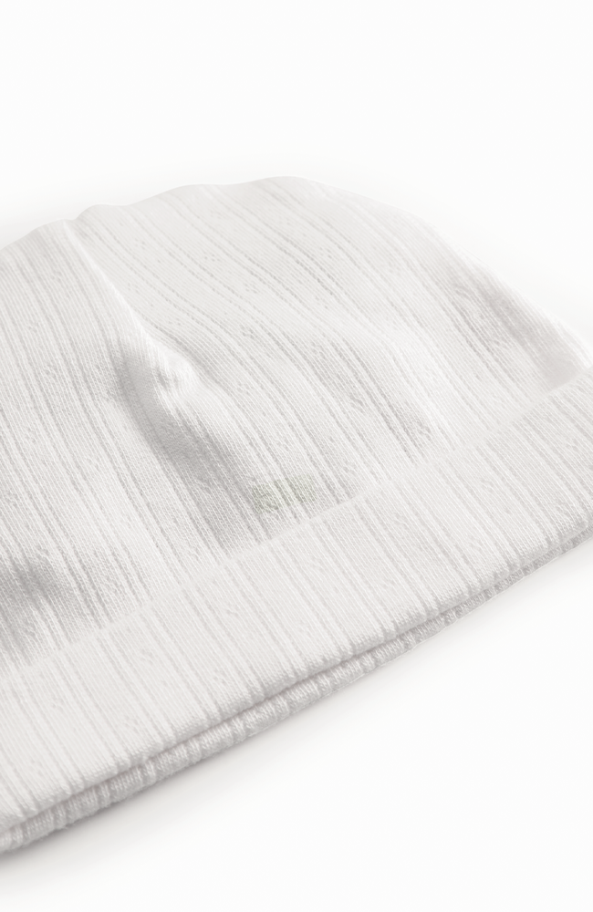 Aiko Pointelle Hat - Gentle White