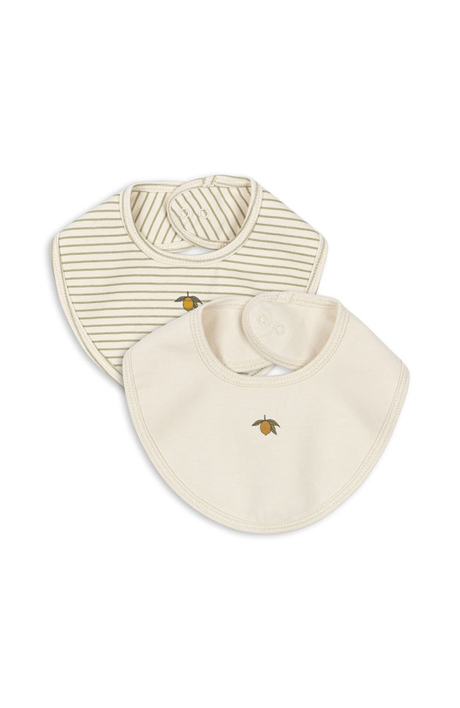 Basic 2 Pack Frill Bib - Tea Stripe