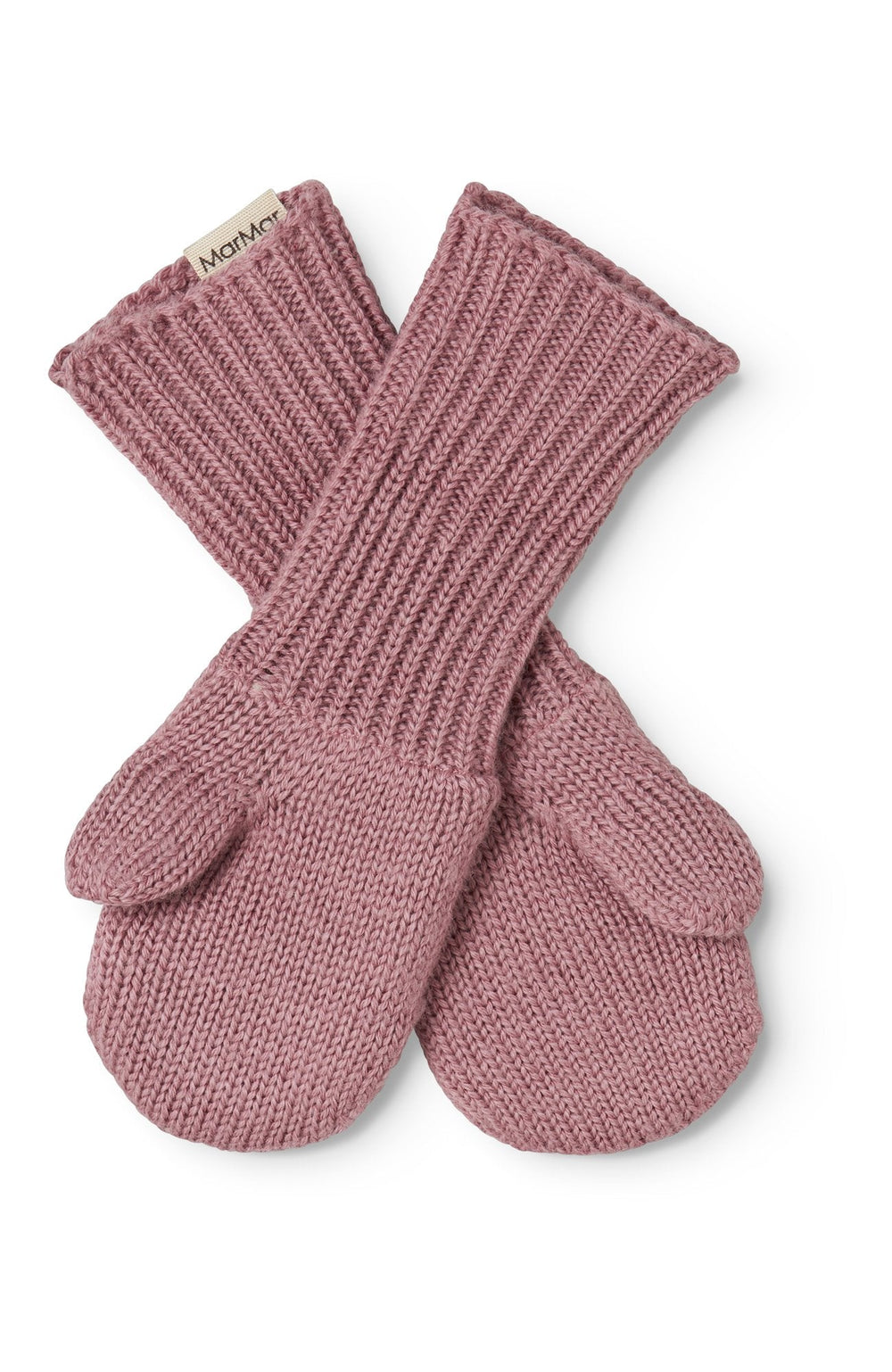 Alvilda Light Cotton Wool Plain Mittens - Autumn Russet – detalj 1