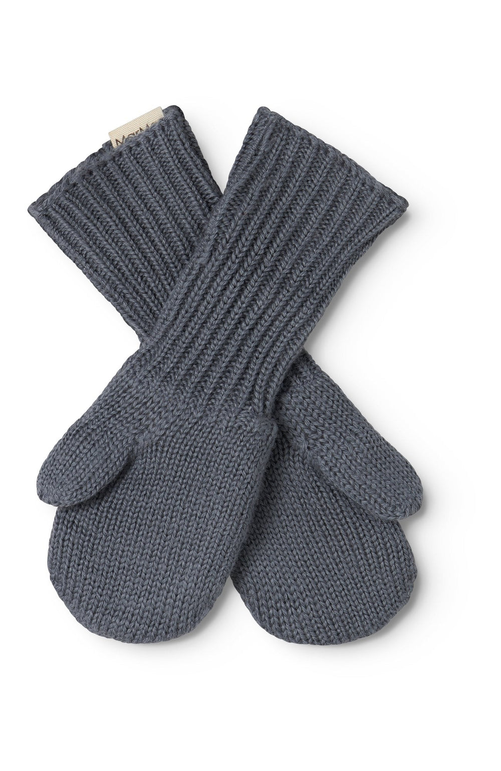 Alvilda Light Cotton Wool Plain Mittens - Rainstorm – detalj 1