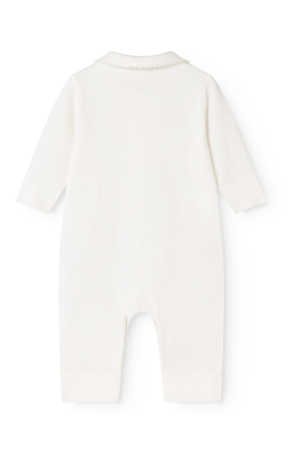 Ricci Modal Newborn Romper - Light Blue Picot – detalj 1