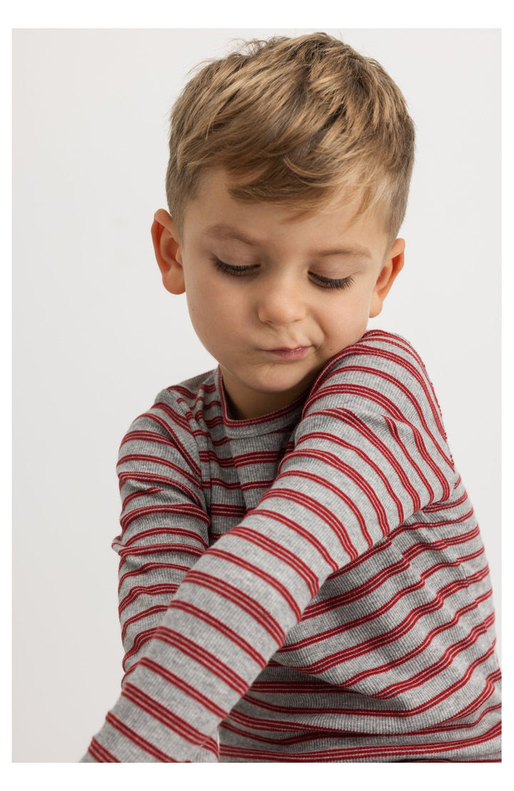 Tani Modal Fine Rib Long Sleeve - Cherry Stripe MarMar Copenhagen Tröja