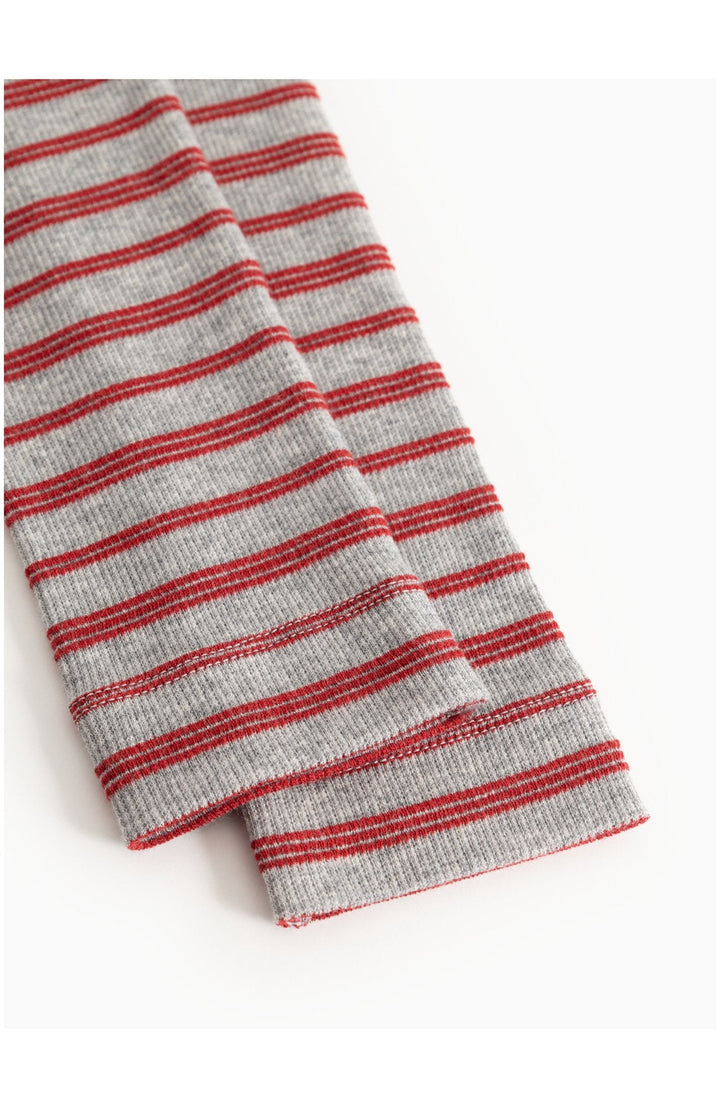 Lisa Modal Fine Rib Leggings - Cherry Stripe MarMar Copenhagen Leggings