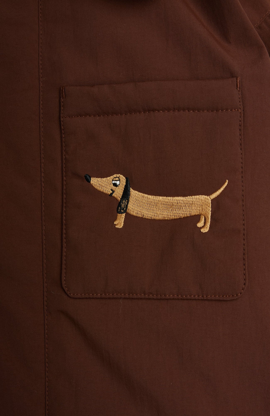 Vadderad Parkas med Fuskpälskrage - Brown - detalj 2