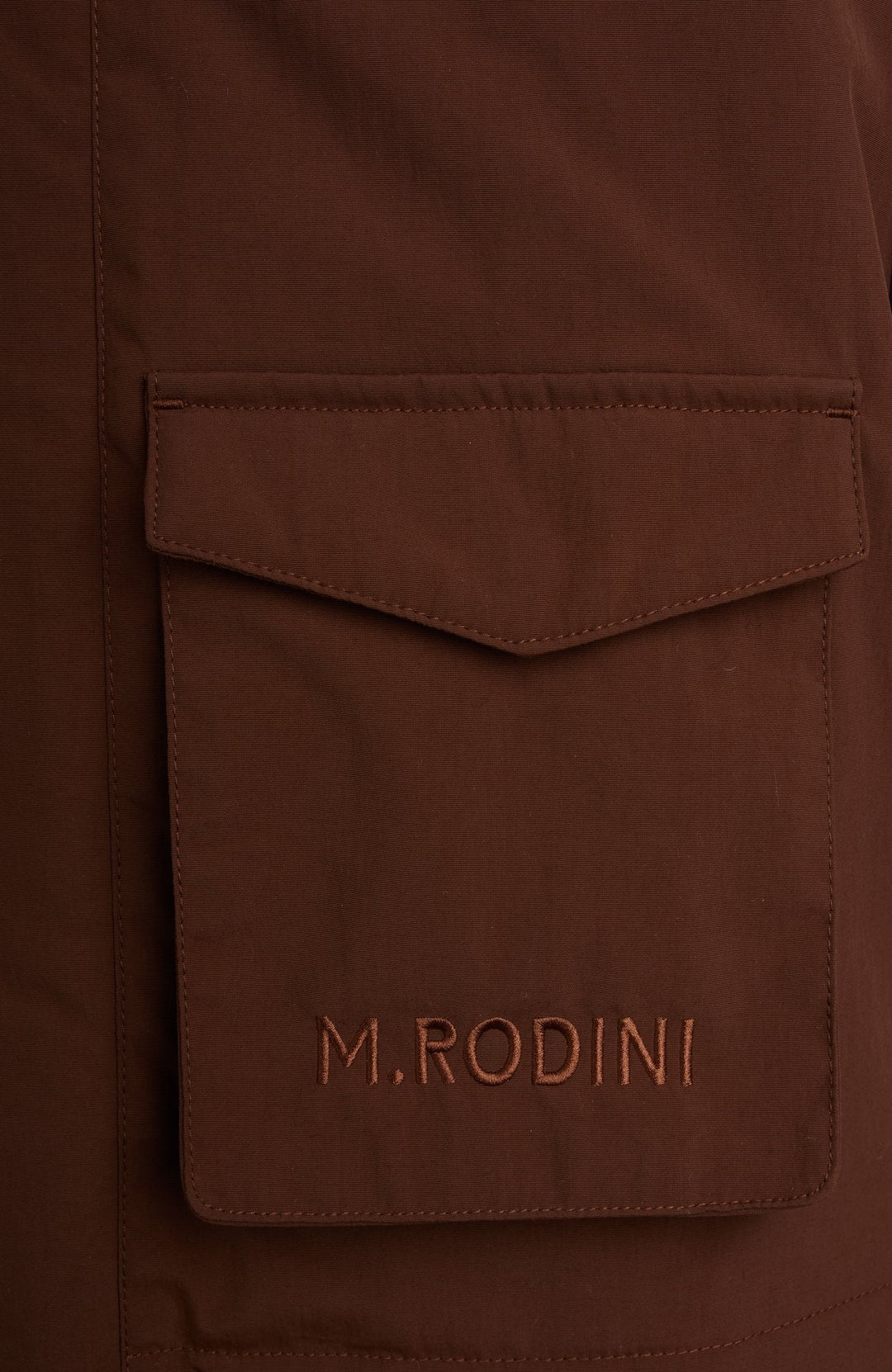 Vadderad Parkas med Fuskpälskrage - Brown - detalj 3