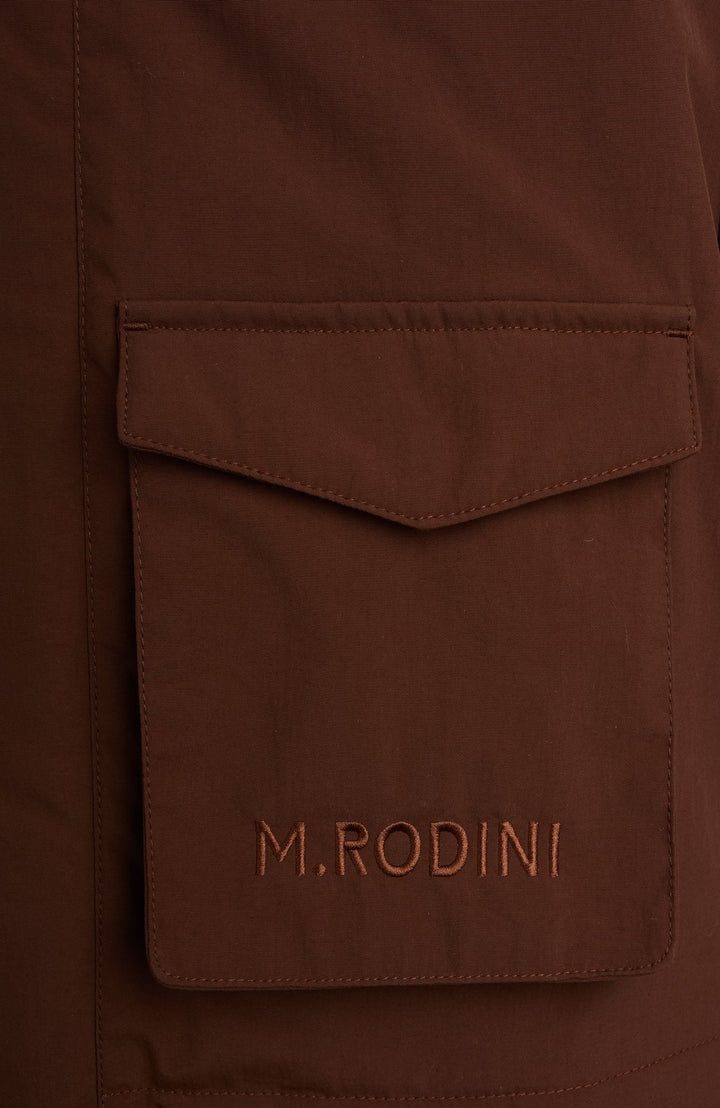 Vadderad Parkas med Fuskpälskrage - Brown - detalj 3