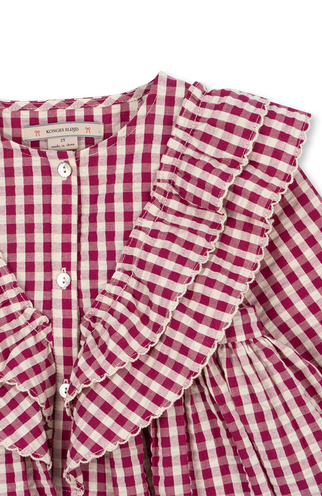 Kim Dress - Sangria/Butter Check Konges Slöjd Klänning