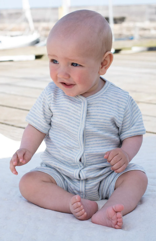 Baby Short Suit Stripe - Mist/Offwhite