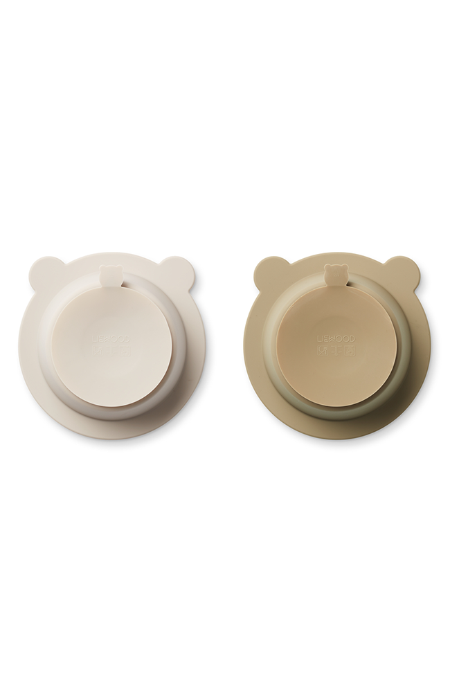 Peony Suction Bowl 2-Pack - Sandy/Oat