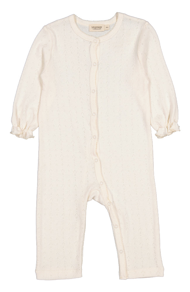 Roxanna Pointelle Romper - Flour White