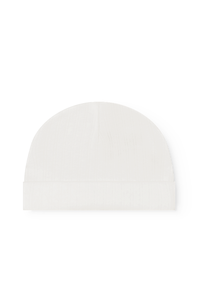Aiko Pointelle Hat - Gentle White