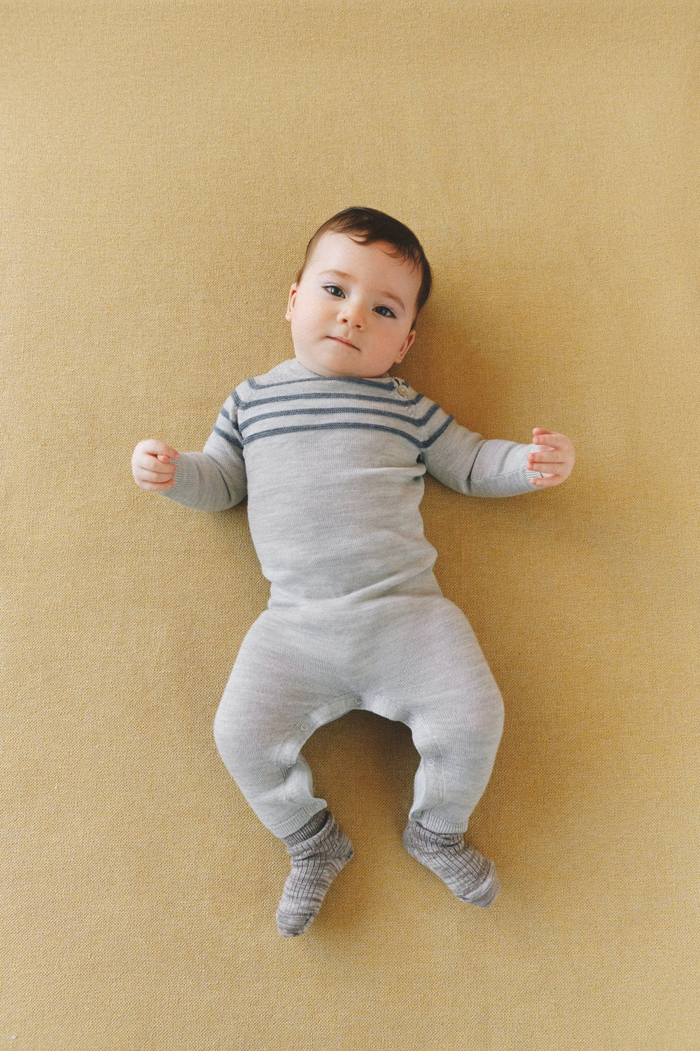 Baby Bodysuit - Light Grey Melange - detalj 1