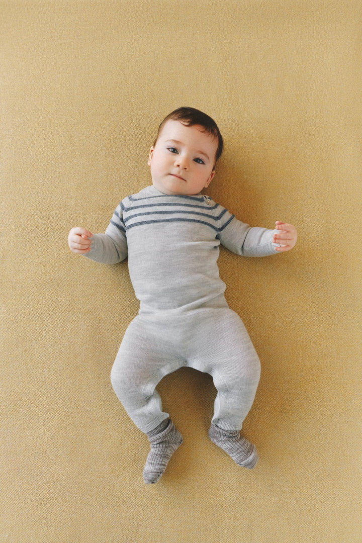 Baby Bodysuit - Light Grey Melange - detalj 1