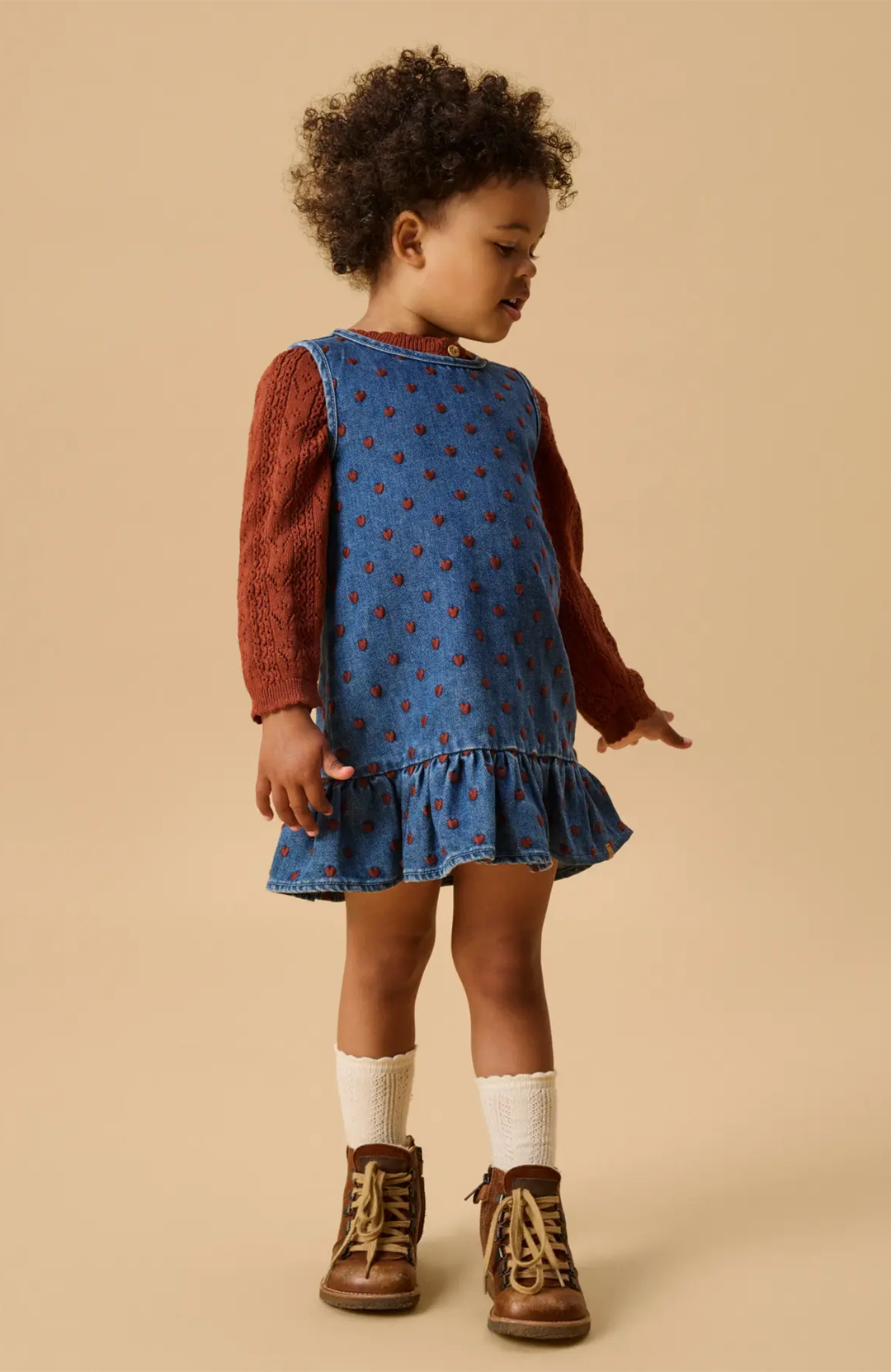 Liva Lea Denim Klänning - Dark Blue Denim Hearts