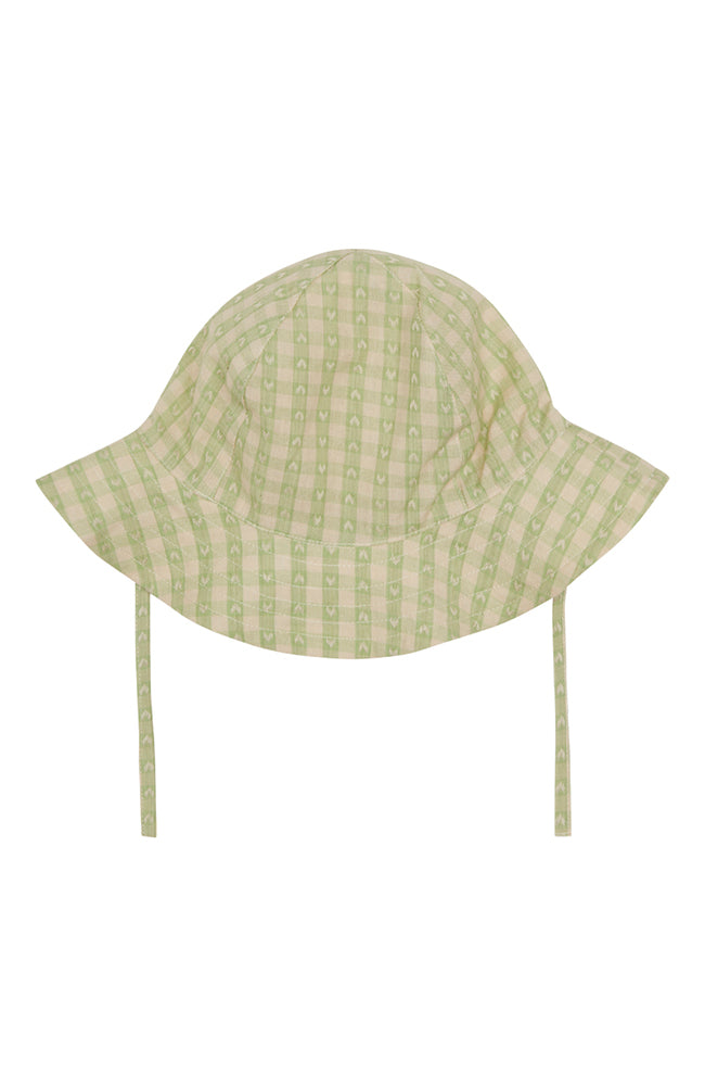 Stella Sun Hat - Lime Gingham Flöss Solhatt