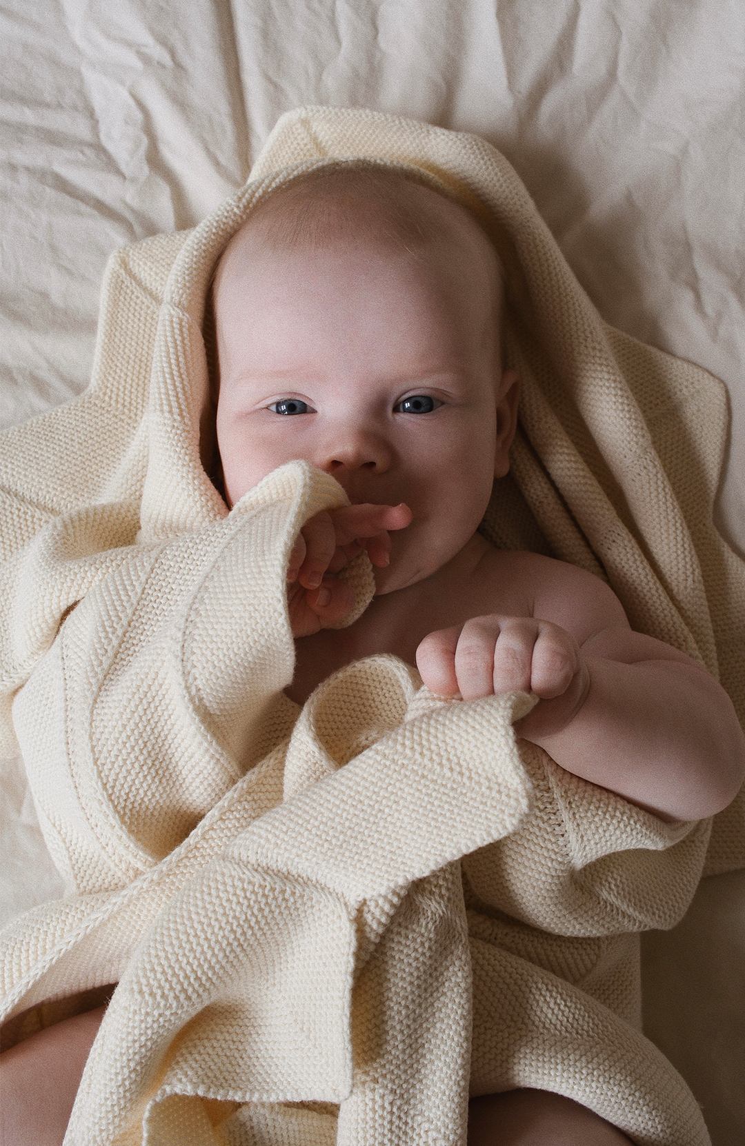 Chevron Knit Blanket - Off White