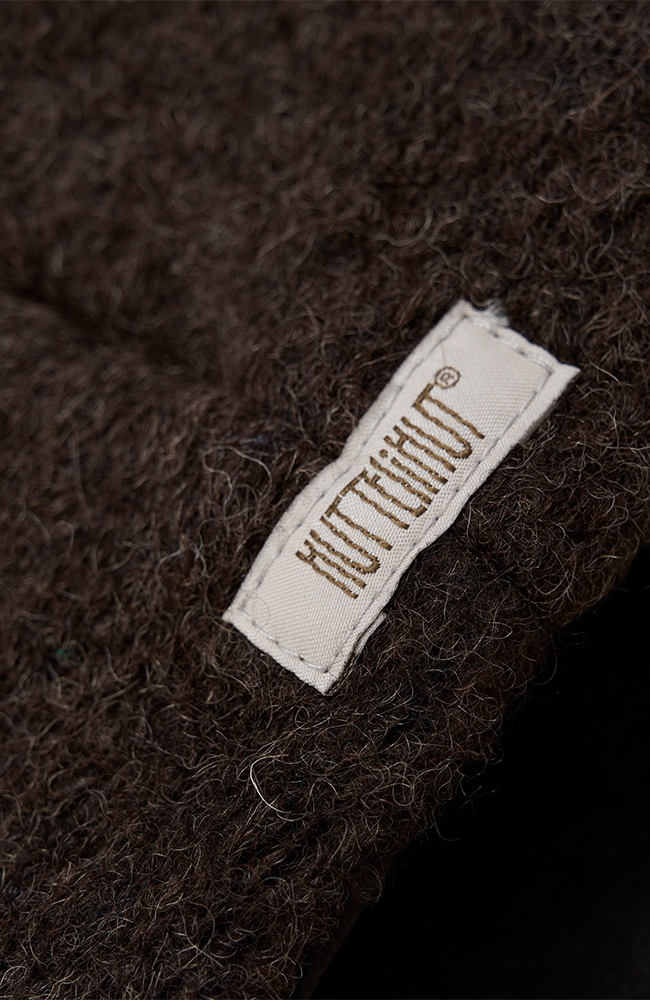 Bonnet Wool Alpaca Pompom - Dark Brown Melange HUTTEliHUT ytterkläder