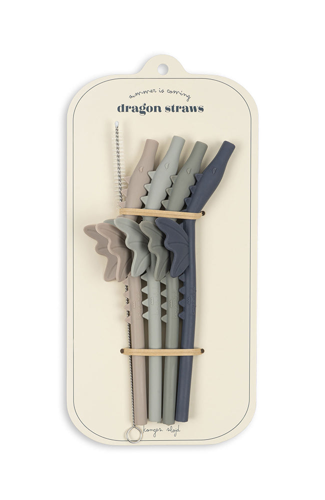 4-pack Silicone Sip Straw Dragon - Forest Mix Konges Slöjd Äta & dricka