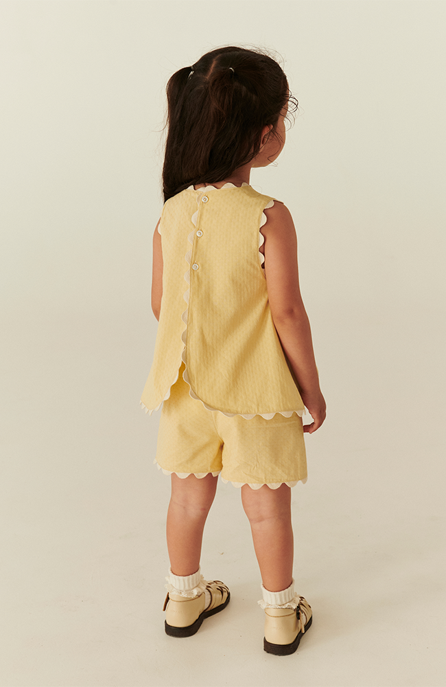 Deco Top & Shorts Set - Pale Yellow Comb.