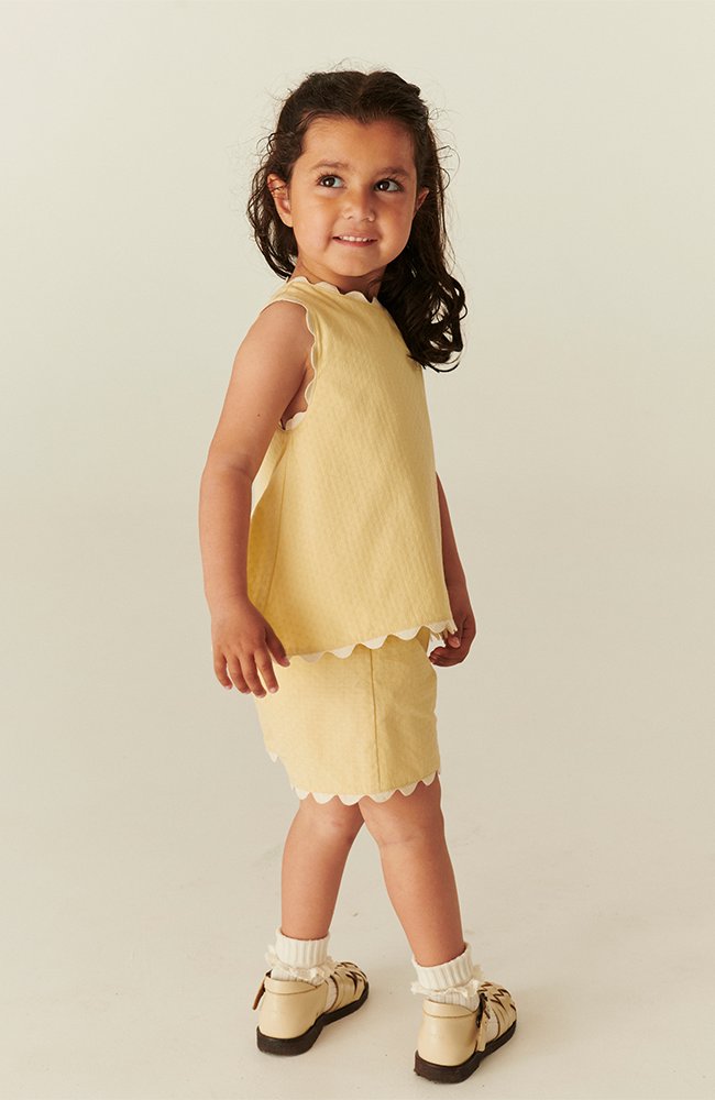 Deco Top & Shorts Set - Pale Yellow Comb.