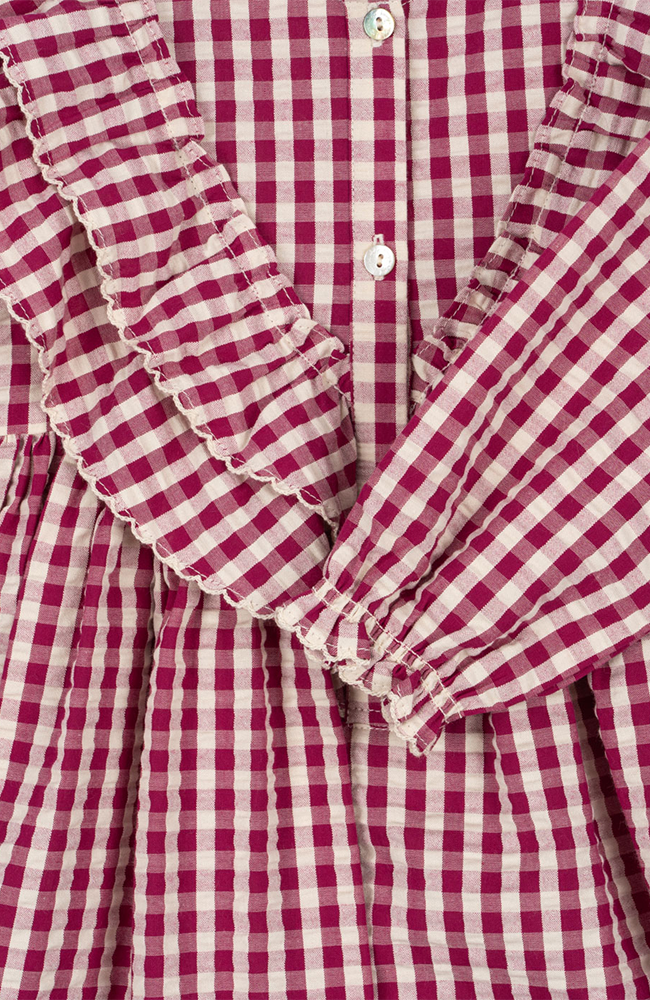 Kim Dress - Sangria/Butter Check Konges Slöjd Klänning