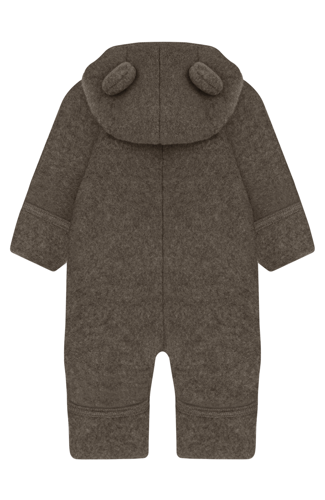 Pram Suit Ears Wool Fleece - Brown Melange