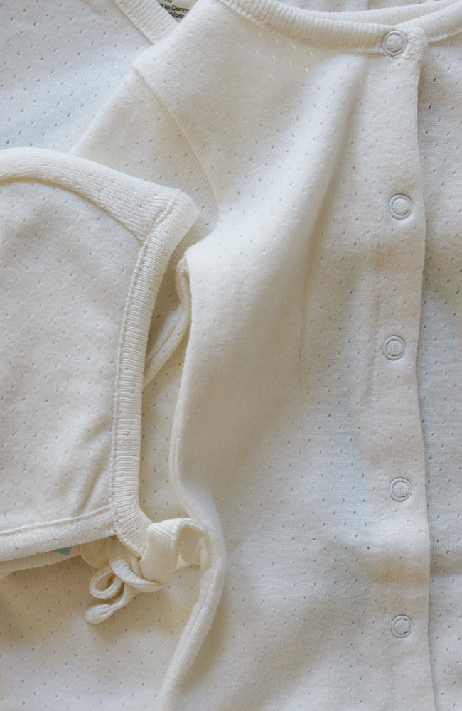 Baby Suit - Offwhite Pointelle Serendipity Organics Onepiece