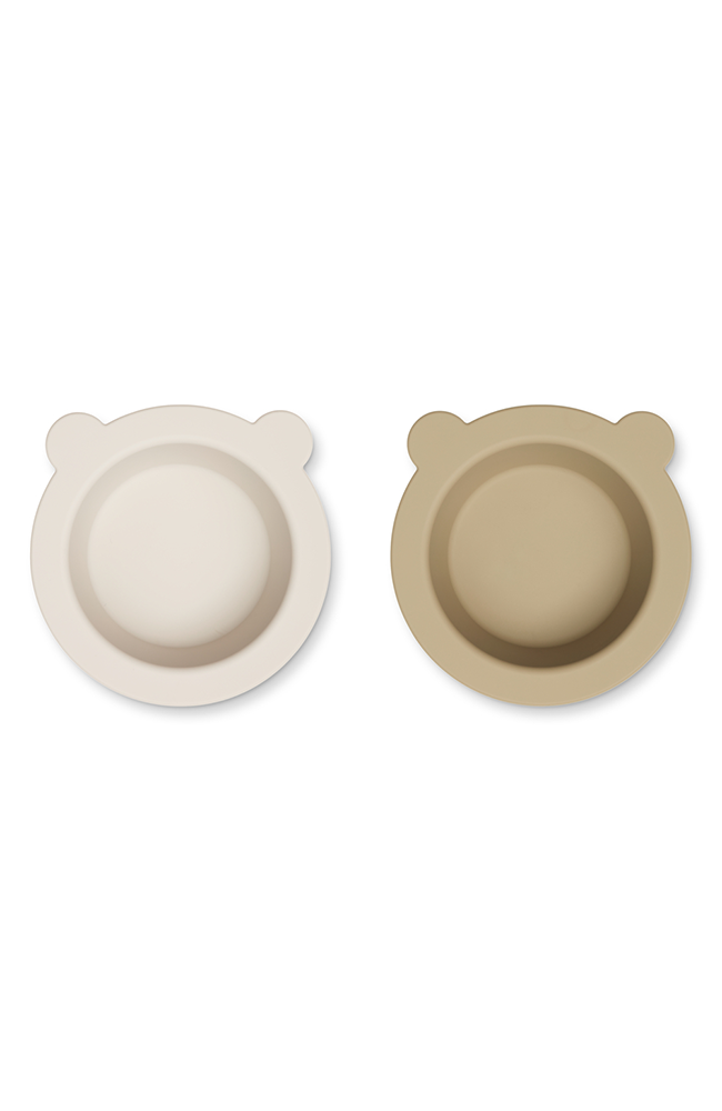 Peony Suction Bowl 2-Pack - Sandy/Oat