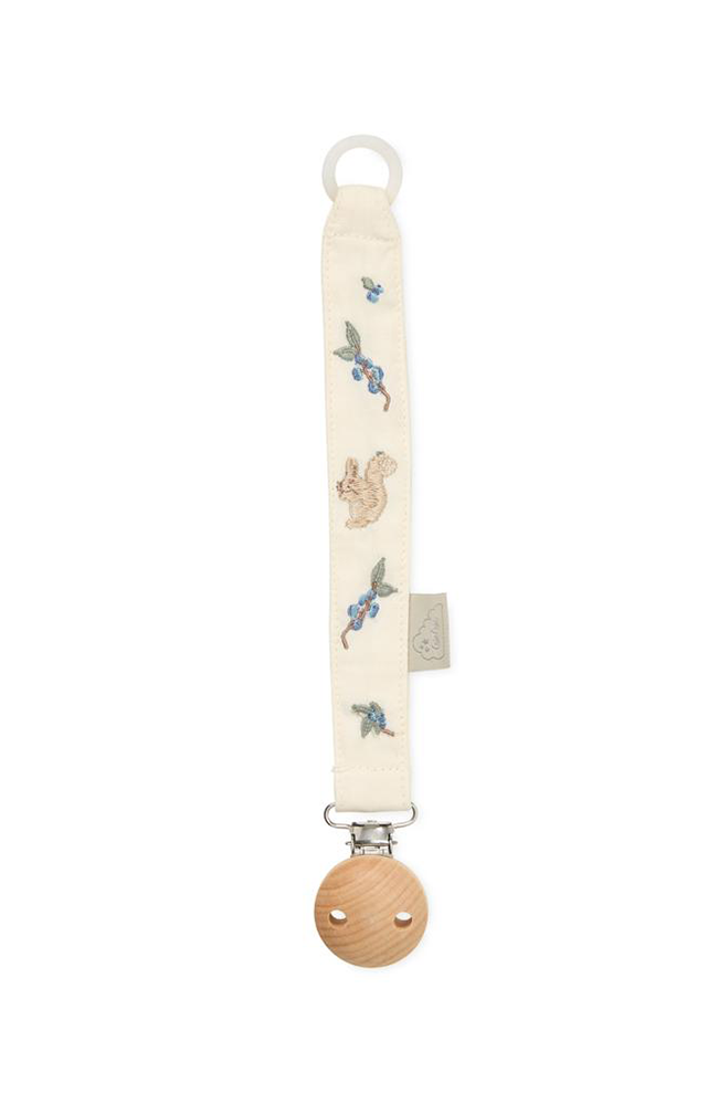 Embroidered Pacifier Holder - Blueberries