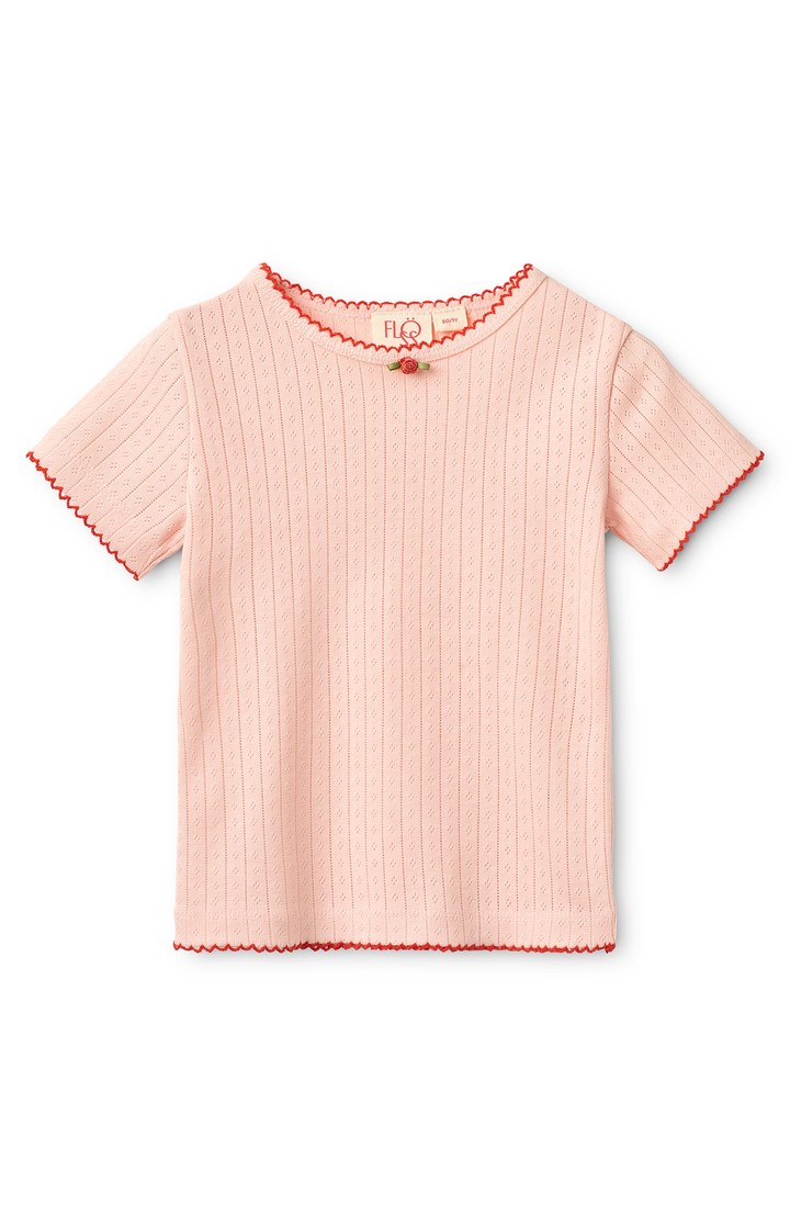 Liva SS Pointelle Blouse -  Soft Rose