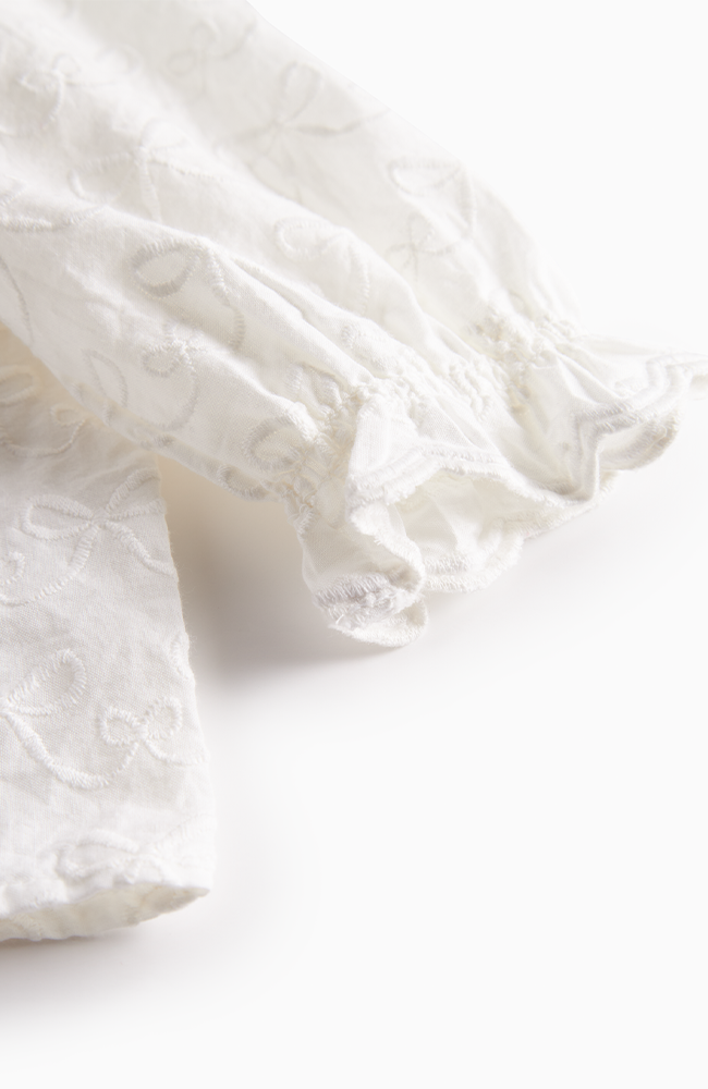 Tonello Blouse Cotton Bow - White MarMar Copenhagen Blus