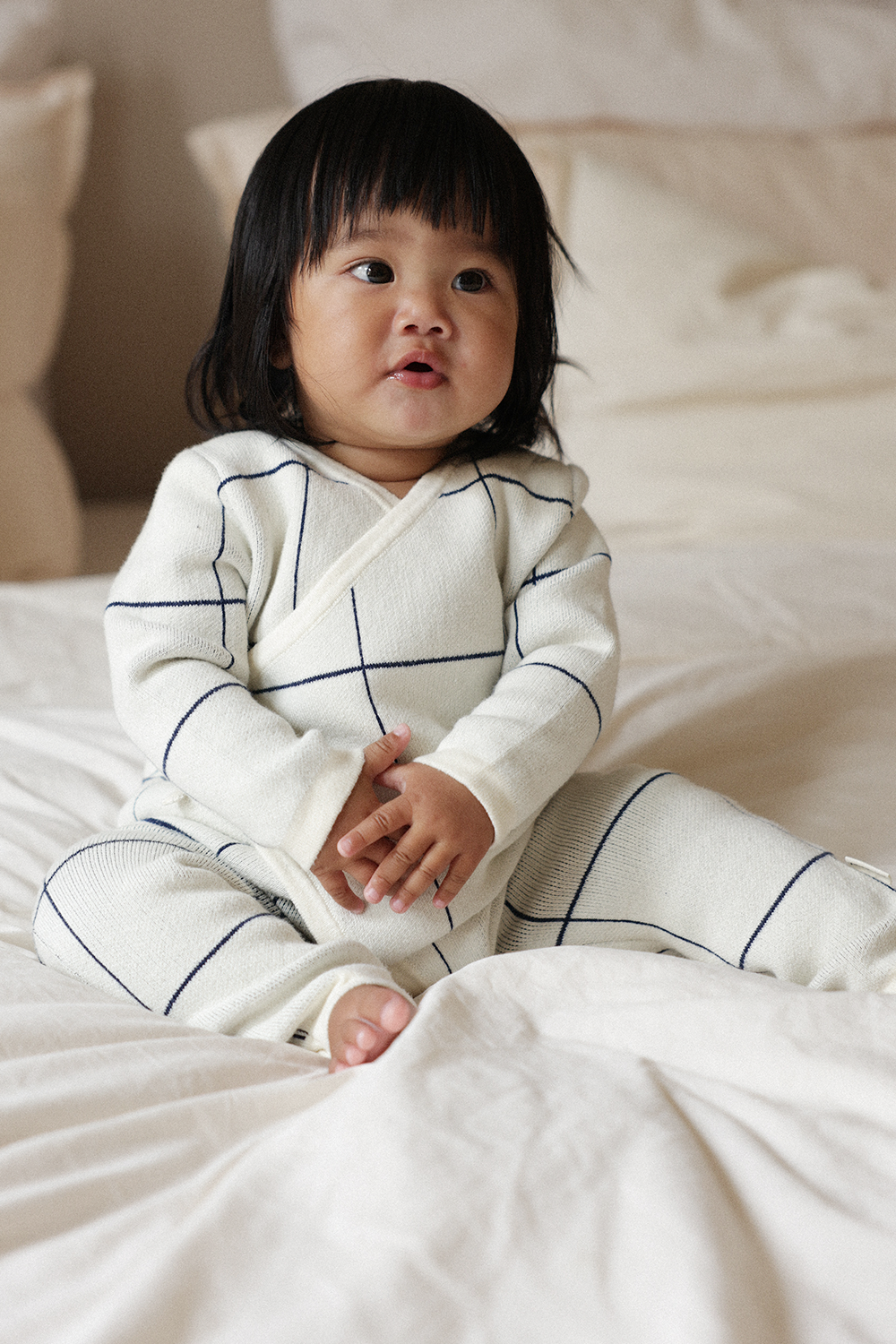 Onepiece Wrap - Navy/Cream Poppedi Onepiece