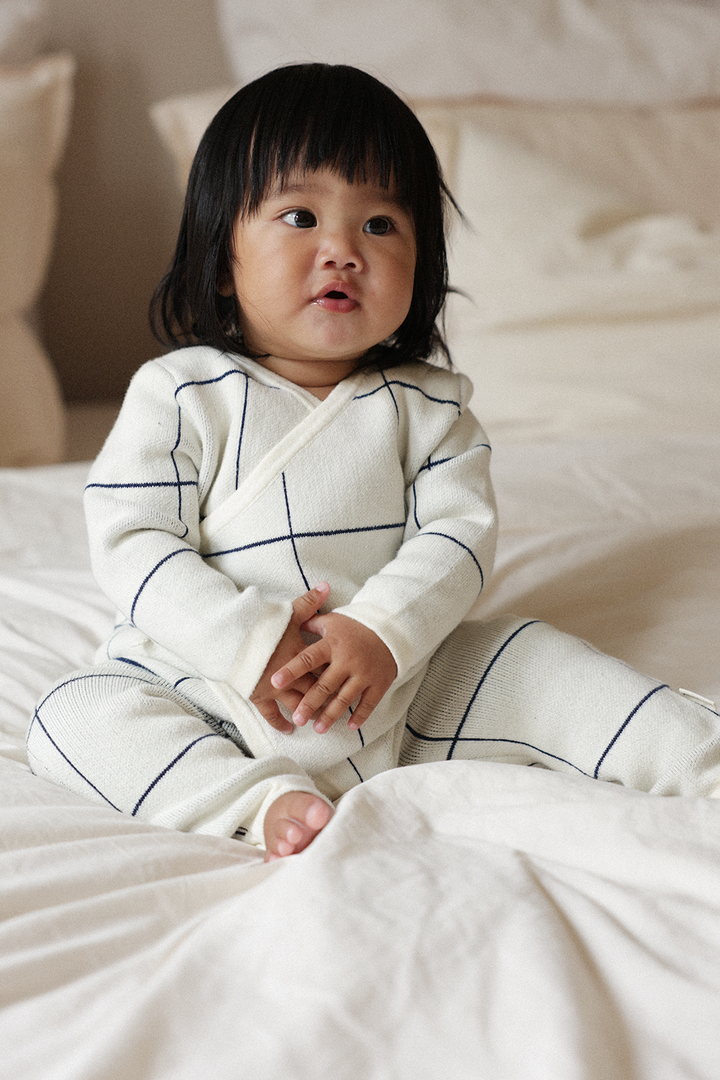 Onepiece Wrap - Navy/Cream Poppedi Onepiece