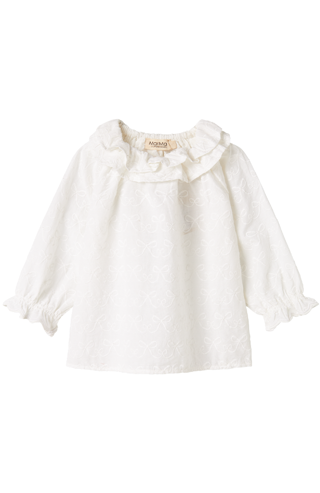 Tonello Blouse Cotton Bow - White MarMar Copenhagen Blus