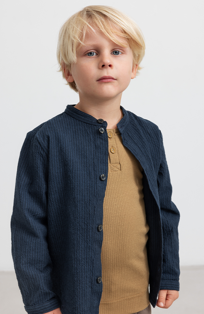 Torben Shirt Chambray - Dark Blue Stripe MarMar Copenhagen Skjorta