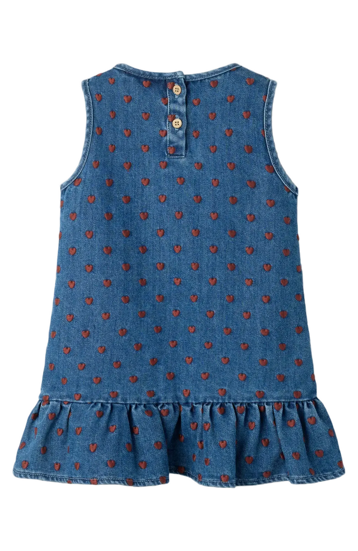 Liva Lea Denim Klänning - Dark Blue Denim Hearts