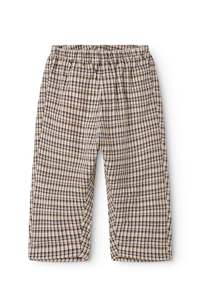 Palle Seersucker Check Pants Baby - Pilot Navy Check MarMar Copenhagen Byxor