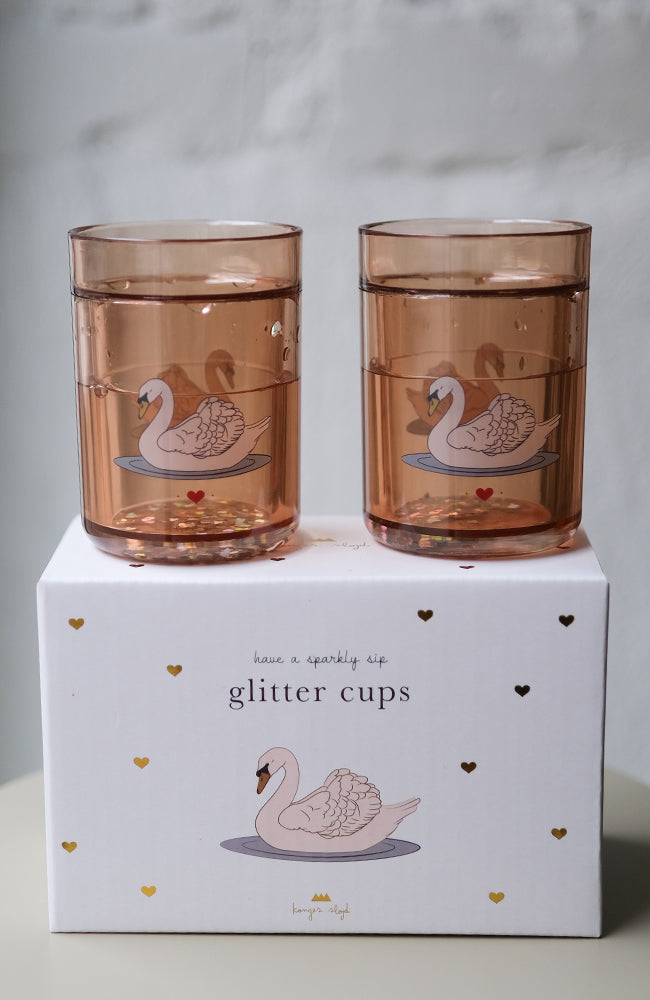 2 Pack Glitter Cups - Swan