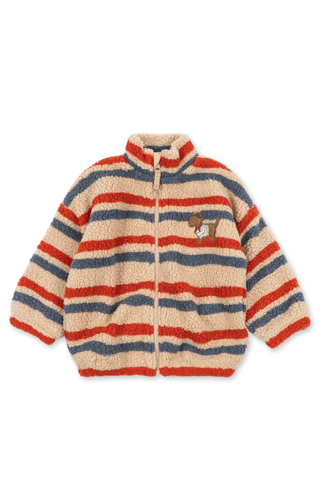 Jody Embroidery Teddy Jacket - Tangerine Stripe