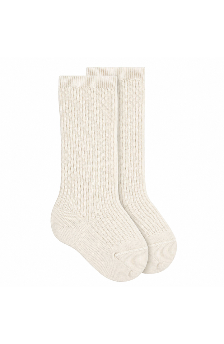 Merino Wool-blend Patterned knee socks - Cava